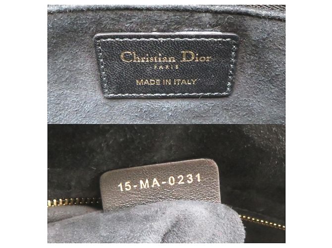 Borsa Lady Christian Dior in pelle d'agnello nera Nero - vista 7