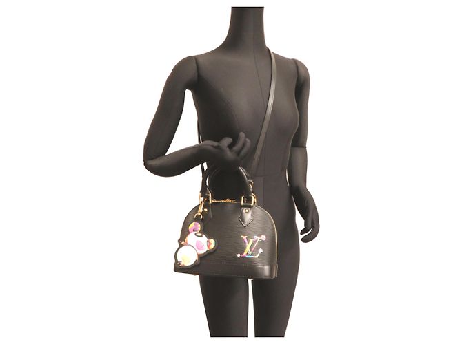 Borsa Louis Vuitton Alma BB Collaborazione Takashi Murakami Nero - vista 8