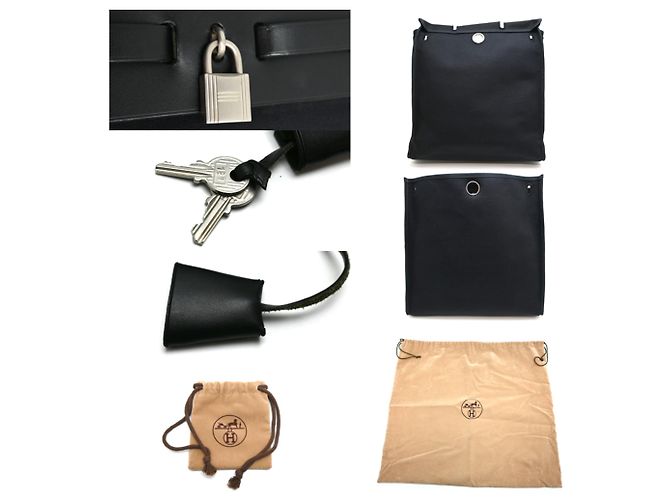 Hermès Borsa a tracolla Hermes Herbag MM Nero - vista 10