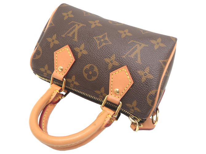 Borsa a tracolla Louis Vuitton Nano Speedy Marrone - vista 4