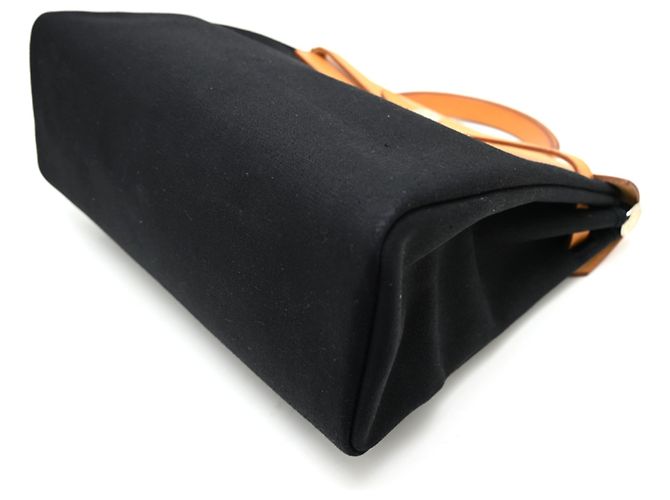 Hermès Hermes Herbag PM Handtasche Schwarz Beige - Ansicht 3