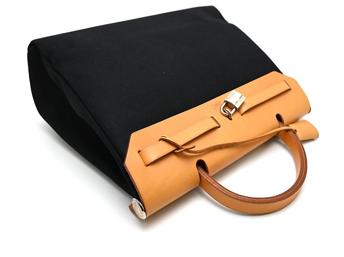 Hermès Hermes Herbag PM Handtasche Schwarz Beige - Ansicht 4