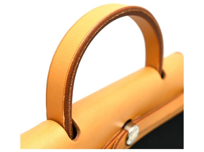Hermès Hermes Herbag PM Handtasche Schwarz Beige - Ansicht 5