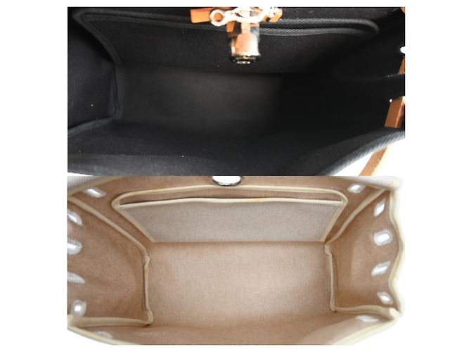 Hermès Hermes Herbag PM Handtasche Schwarz Beige - Ansicht 6