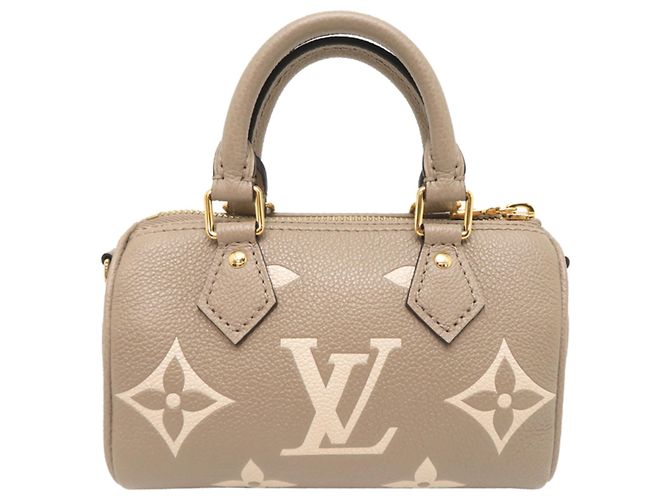 Borsa a mano Louis Vuitton Nano Speedy in Gray Marrone - vista 2