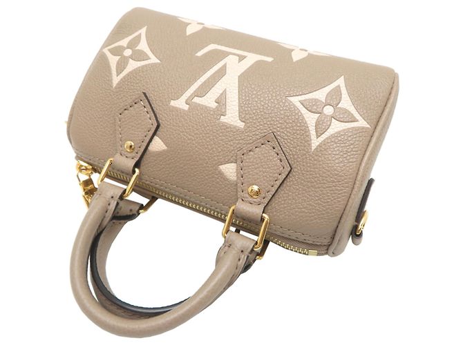 Borsa a mano Louis Vuitton Nano Speedy in Gray Marrone - vista 4