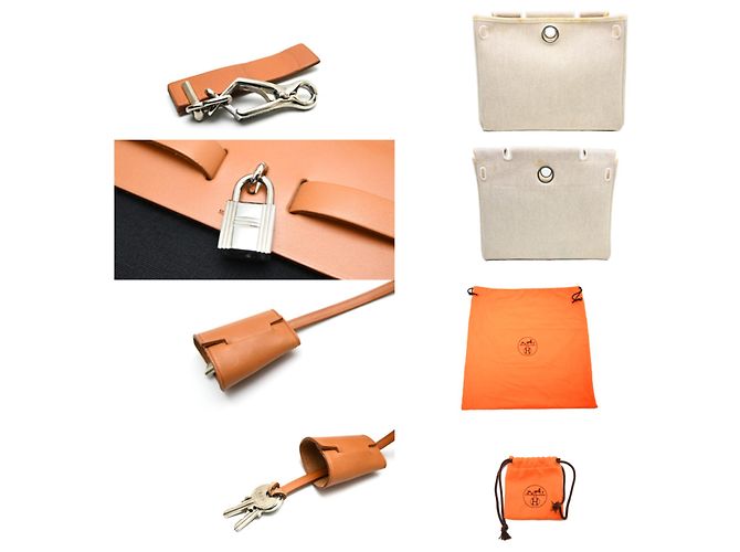 Hermès Hermes Herbag PM Handtasche Schwarz Beige - Ansicht 10