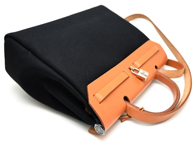 Hermès Hermes Herbag PM Handtasche Schwarz Beige - Ansicht 4
