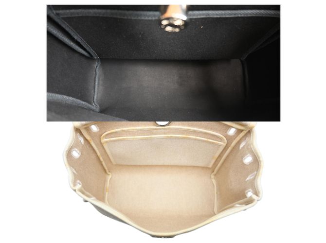 Hermès Hermes Herbag PM Handtasche Schwarz Beige - Ansicht 6