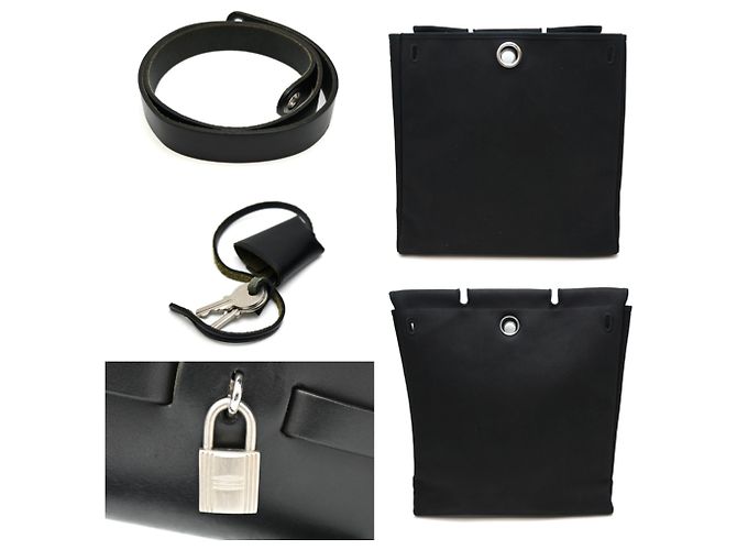 Hermès Borsa Hermes Herbag MM 1999 Black Nero - vista 10