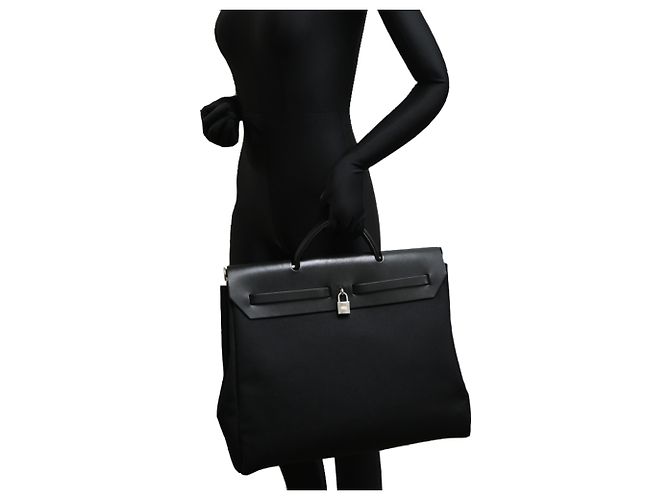 Hermès Borsa Hermes Herbag MM 1999 Black Nero - vista 9