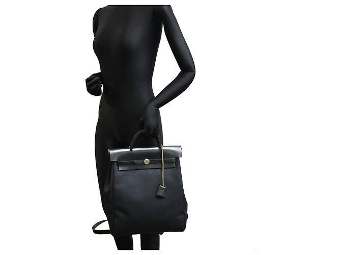 Hermès Bolso de hombro Hermes Herbag Ad PM Negro - vista 9