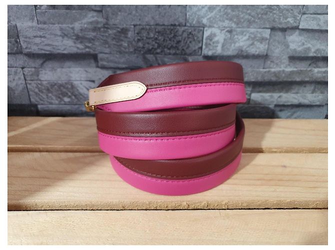 Louis Vuitton Schultergurt Cluny MM Leder Fuchsia Braun Pink - Ansicht 5