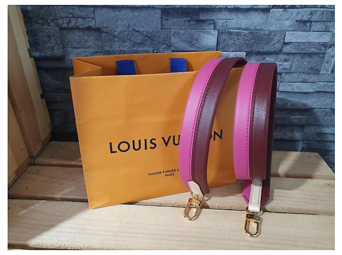 Louis Vuitton Schultergurt Cluny MM Leder Fuchsia Braun Pink - Ansicht 6