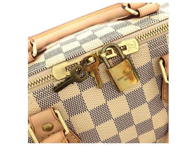 Borsa Boston Louis Vuitton Damier Azur Speedy Bandoulière Blu - vista 3