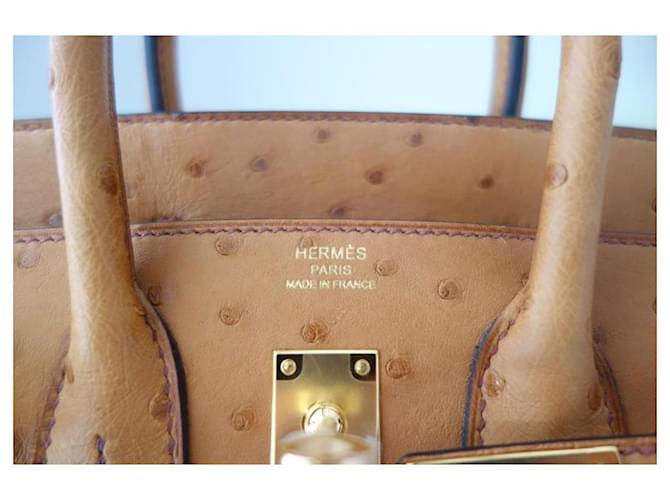 Hermès Birkin 25 Pelle di Struzzo Cognac Marrone - vista 11