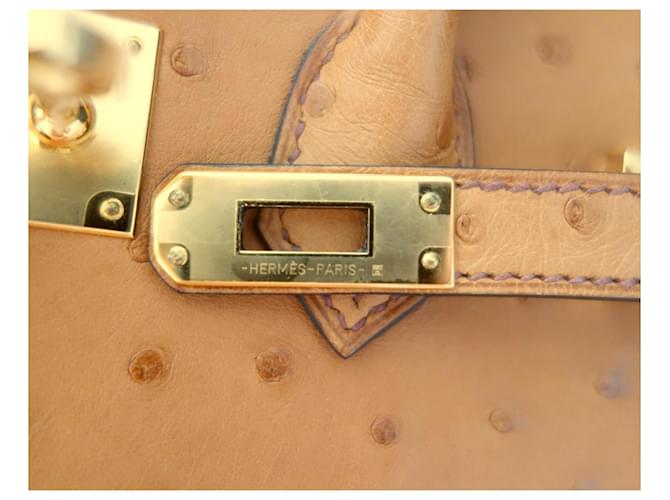 Hermès Birkin 25 Pelle di Struzzo Cognac Marrone - vista 12