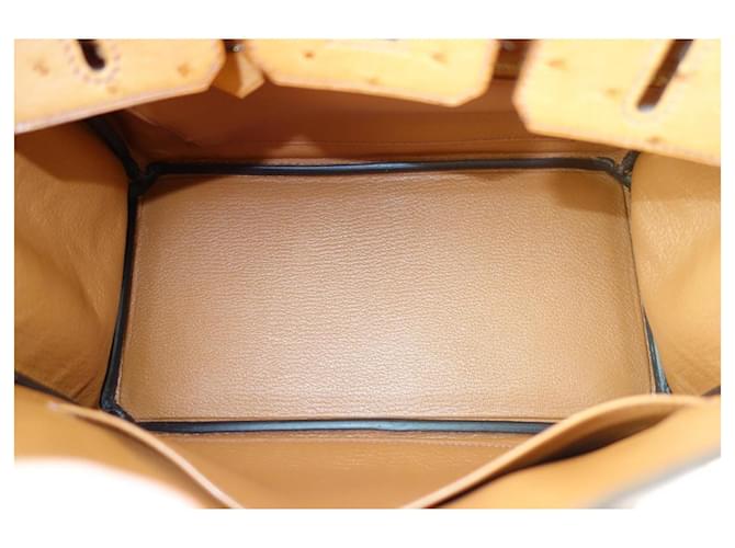 Hermès Birkin 25 Pelle di Struzzo Cognac Marrone - vista 13