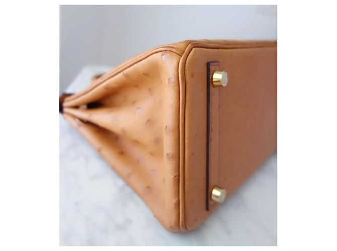 Hermès Birkin 25 Pelle di Struzzo Cognac Marrone - vista 8