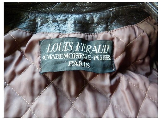Louis Féraud Abrigo largo de cuero negro Louis Feraud Castaño Blanco Amarillo - vista 2