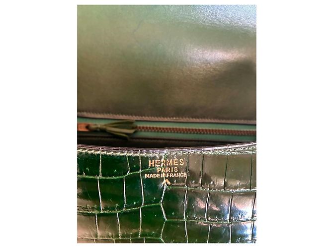 borsa Hermès Constance in pelle di alligatore verde - vista 9