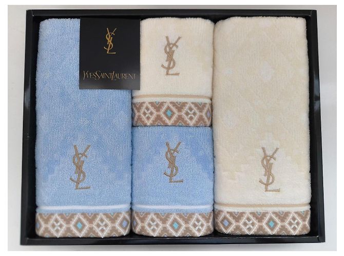Yves Saint Laurent towel set Brown Blue Beige - view 2