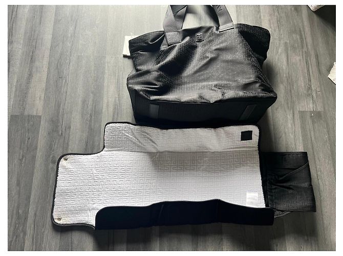 Givenchy black canvas diaper bag with changing mat - view 11