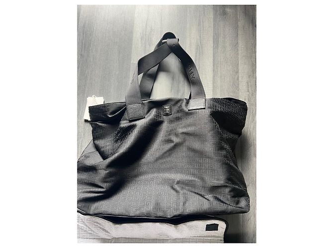 Givenchy black canvas diaper bag with changing mat - view 12