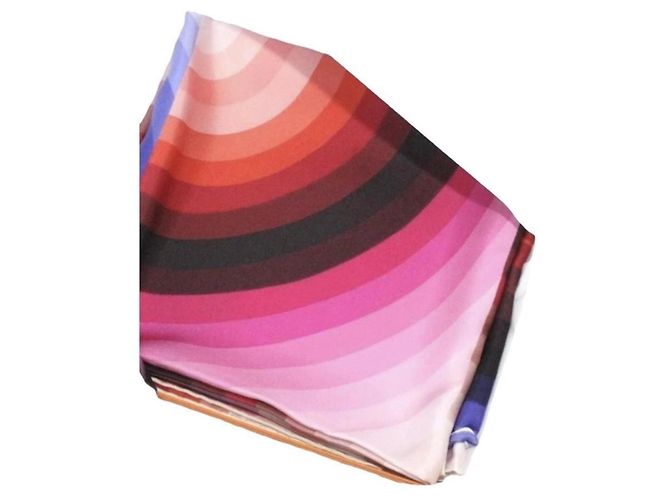Lenço de seda Hermès "Marcelina" assinado N. Rich-Fernandez Marrom Rosa Vermelho Azul Multicor Roxo - vista 2