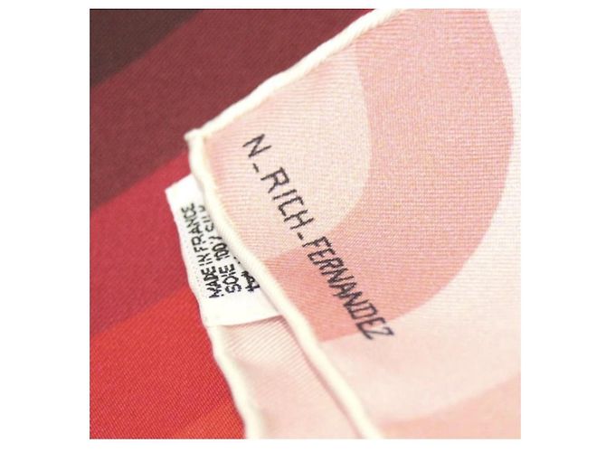 Lenço de seda Hermès "Marcelina" assinado N. Rich-Fernandez Marrom Rosa Vermelho Azul Multicor Roxo - vista 5