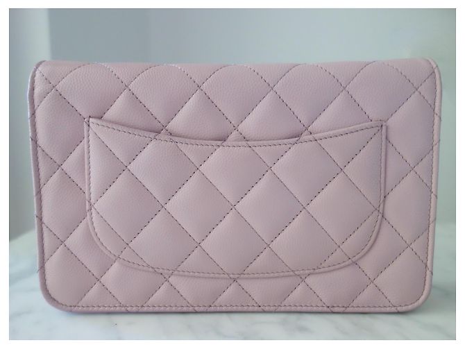 Chanel Wallet on Chain rosa cuero caviar - vista 13