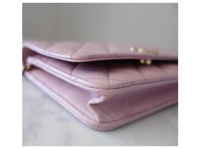 Chanel Wallet on Chain rosa cuero caviar - vista 4