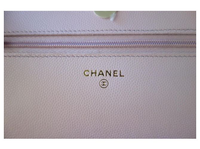 Chanel Wallet on Chain rosa cuero caviar - vista 8