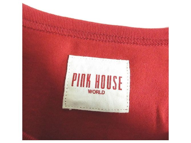 Autre Marque Camiseta PINK HOUSE Gingham Patchwork Roja - vista 4