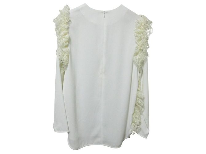 Autre Marque hue DAY TO EVENING Bluse mit Spitzenvolants an der Seite Weiß - Ansicht 2