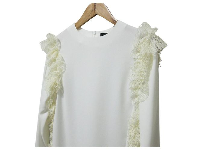 Autre Marque hue DAY TO EVENING Bluse mit Spitzenvolants an der Seite Weiß - Ansicht 3