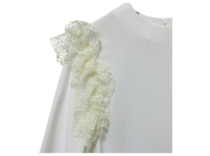 Autre Marque hue DAY TO EVENING Bluse mit Spitzenvolants an der Seite Weiß - Ansicht 4