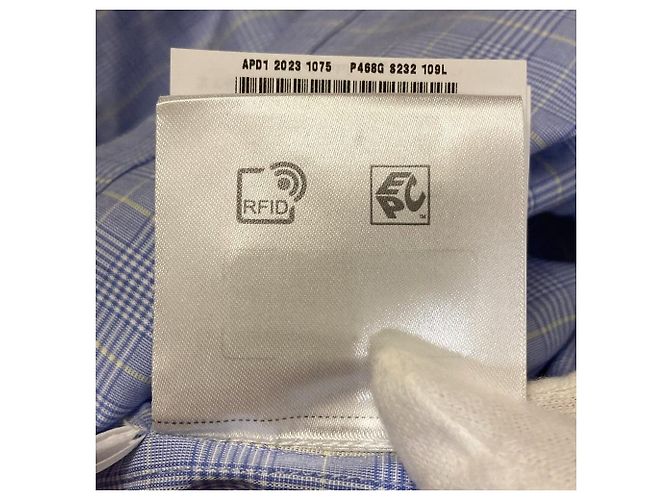 Camicia a maniche corte Prada a quadri Principe di Galles Blu - vista 10