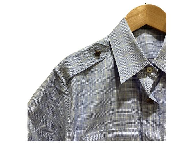 Camicia a maniche corte Prada a quadri Principe di Galles Blu - vista 2