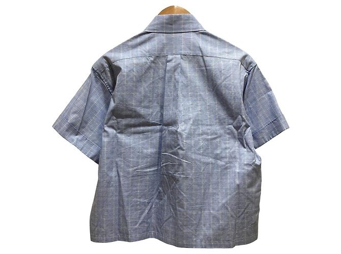 Camicia a maniche corte Prada a quadri Principe di Galles Blu - vista 3