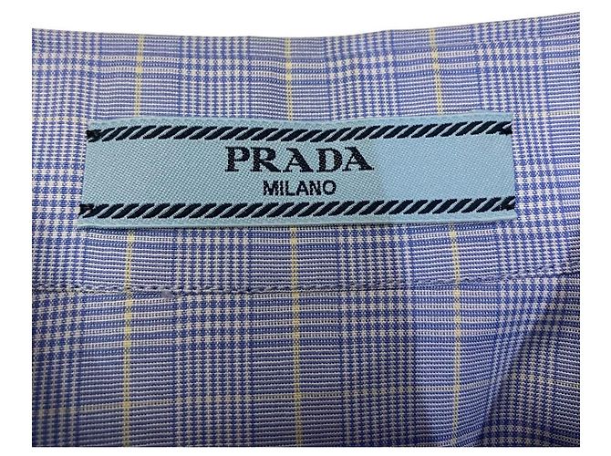 Camicia a maniche corte Prada a quadri Principe di Galles Blu - vista 4