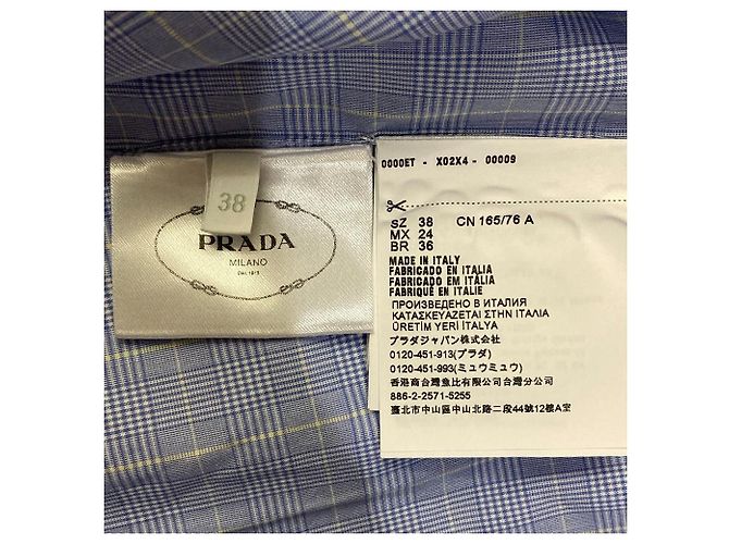 Camicia a maniche corte Prada a quadri Principe di Galles Blu - vista 5
