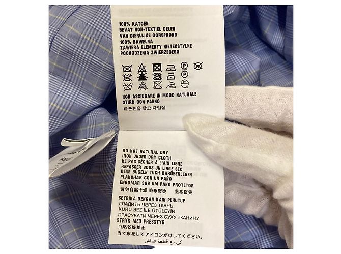Camicia a maniche corte Prada a quadri Principe di Galles Blu - vista 8