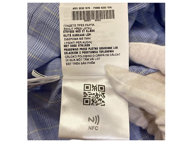 Camicia a maniche corte Prada a quadri Principe di Galles Blu - vista 9