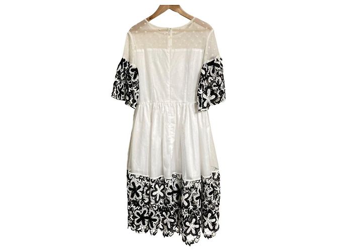 Autre Marque Chesty Tüll-Spitzenkleid Schwarz Weiß - Ansicht 2