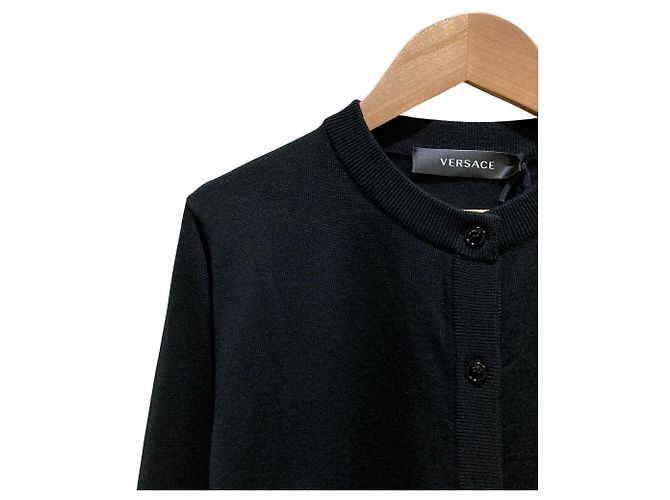 Versace Wollstrick-Cardigan-Set Schwarz - Ansicht 2