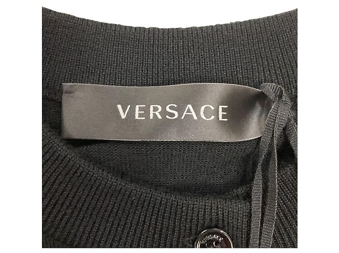 Versace Wollstrick-Cardigan-Set Schwarz - Ansicht 5