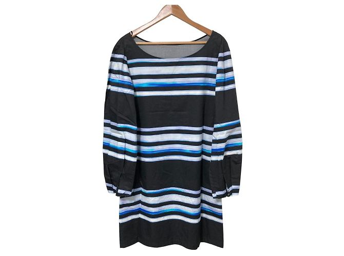 Autre Marque Dries Van Noten Kleid mit Len Lye Print Schwarz - Ansicht 2