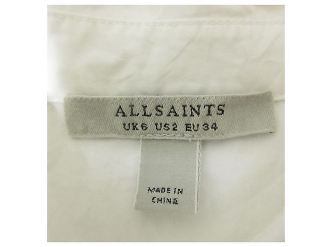 Autre Marque All Saints LAURIE SHIRT Camisa de algodón Blanco - vista 7