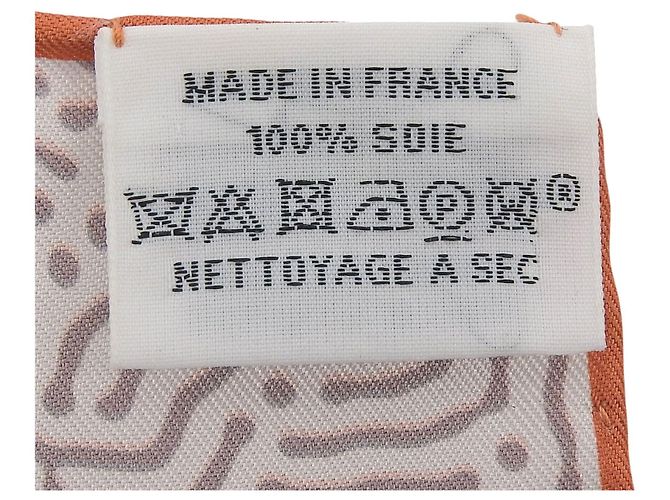 Foulard in seta Hermès Clair de Lune Marrone Arancione - vista 8